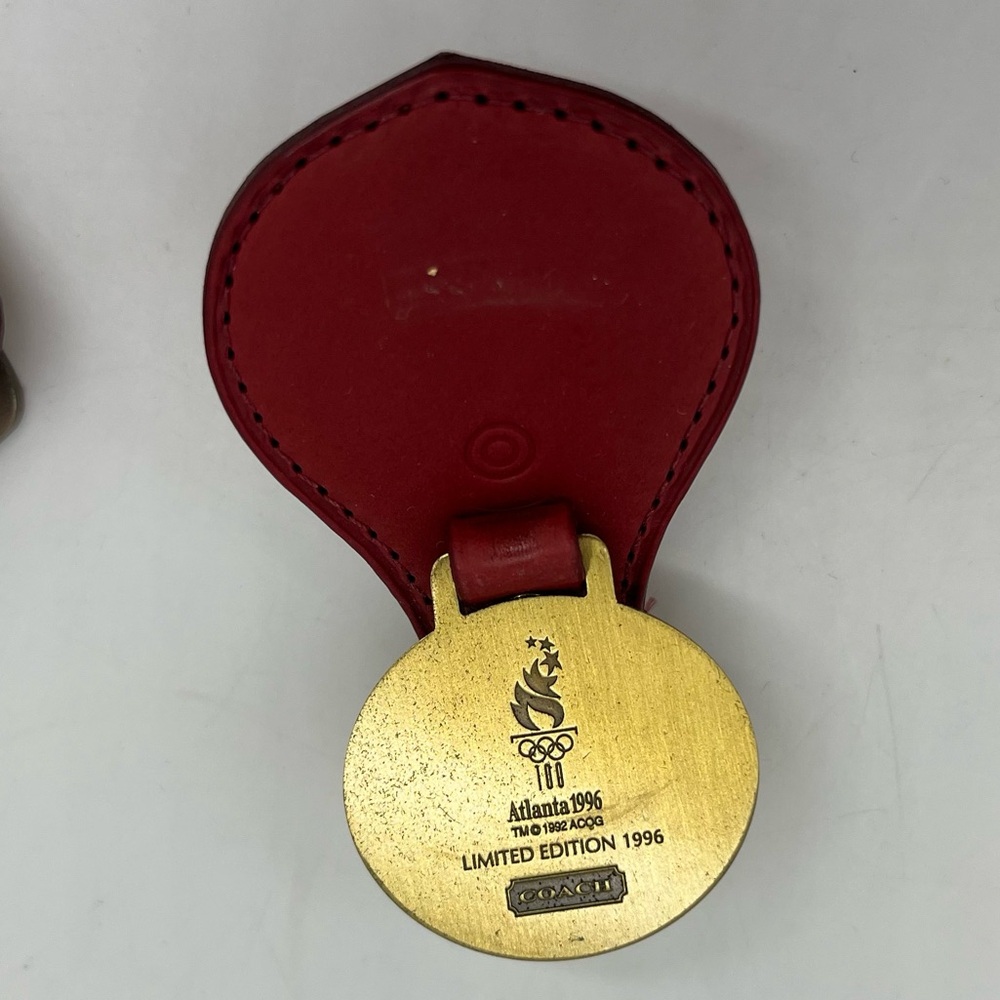 COACH Olympic Games KEY FOB Lot Of 2 RARE Collectors Dream Greece Tokyo Leather - Picture 4 of 6